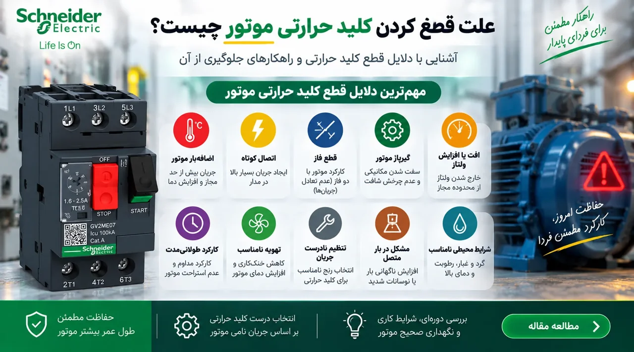 علت قطع کردن کلید حرارتی موتور چیست؟ راهنمای عیب‌یابی مرحله‌به‌مرحله