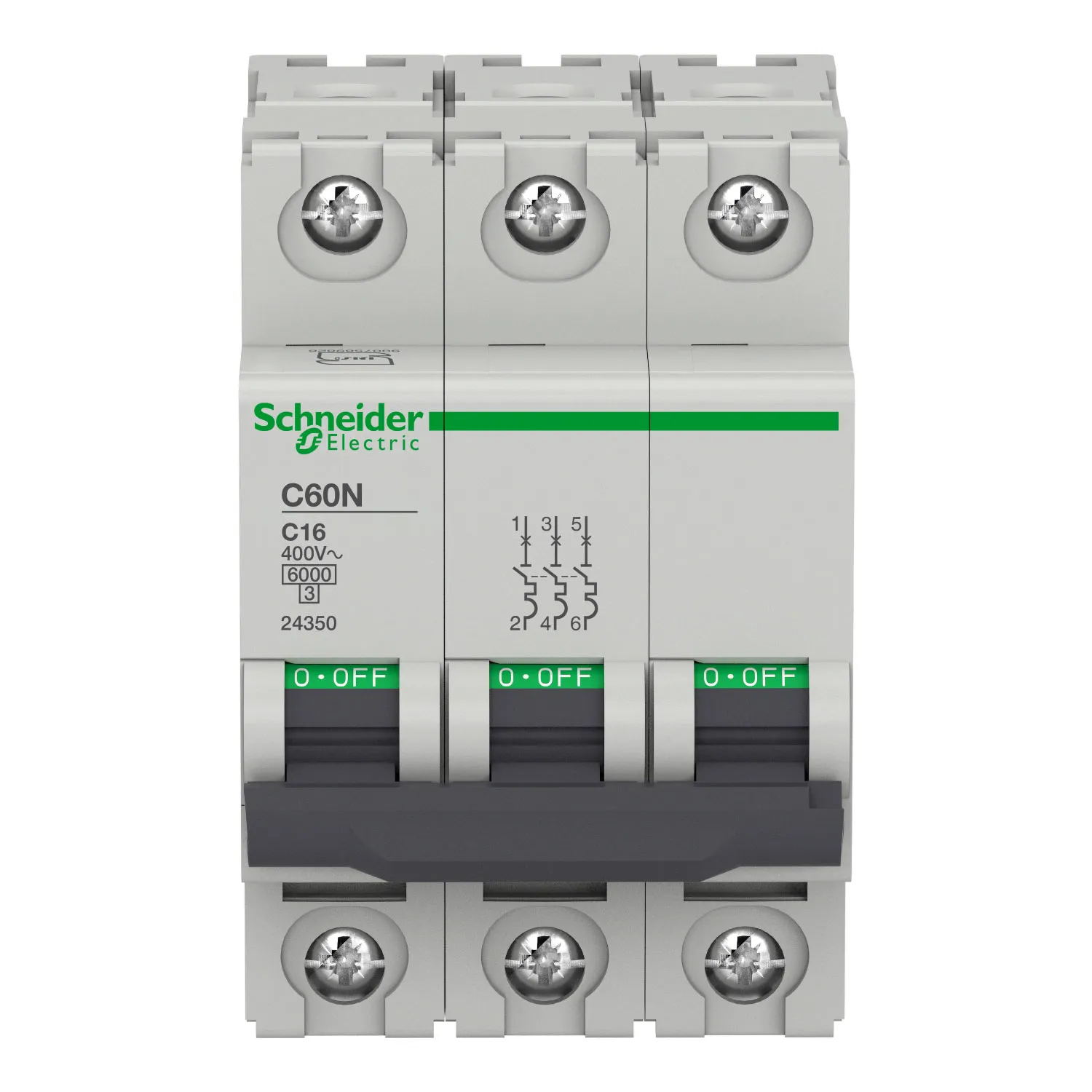 کلید مینیاتوری سه فاز 16A اشنایدرالکتریک تیپ C60N - Multi9