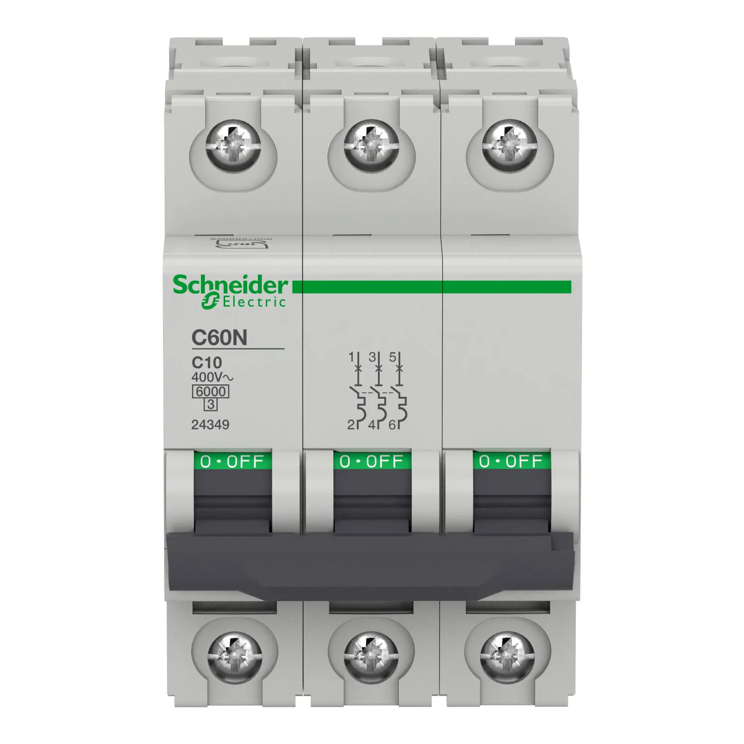 کلید مینیاتوری سه فاز 10A اشنایدرالکتریک تیپ C60N - Multi9