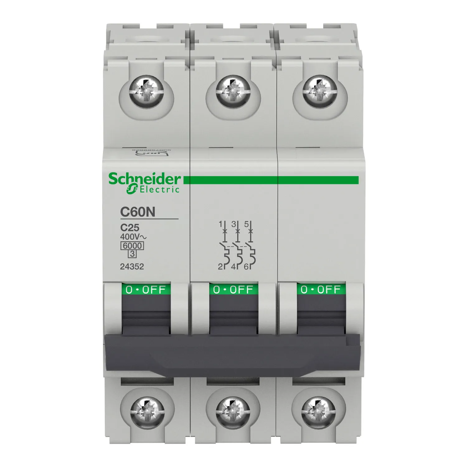 کلید مینیاتوری سه فاز 25A اشنایدرالکتریک تیپ C60N - Multi9