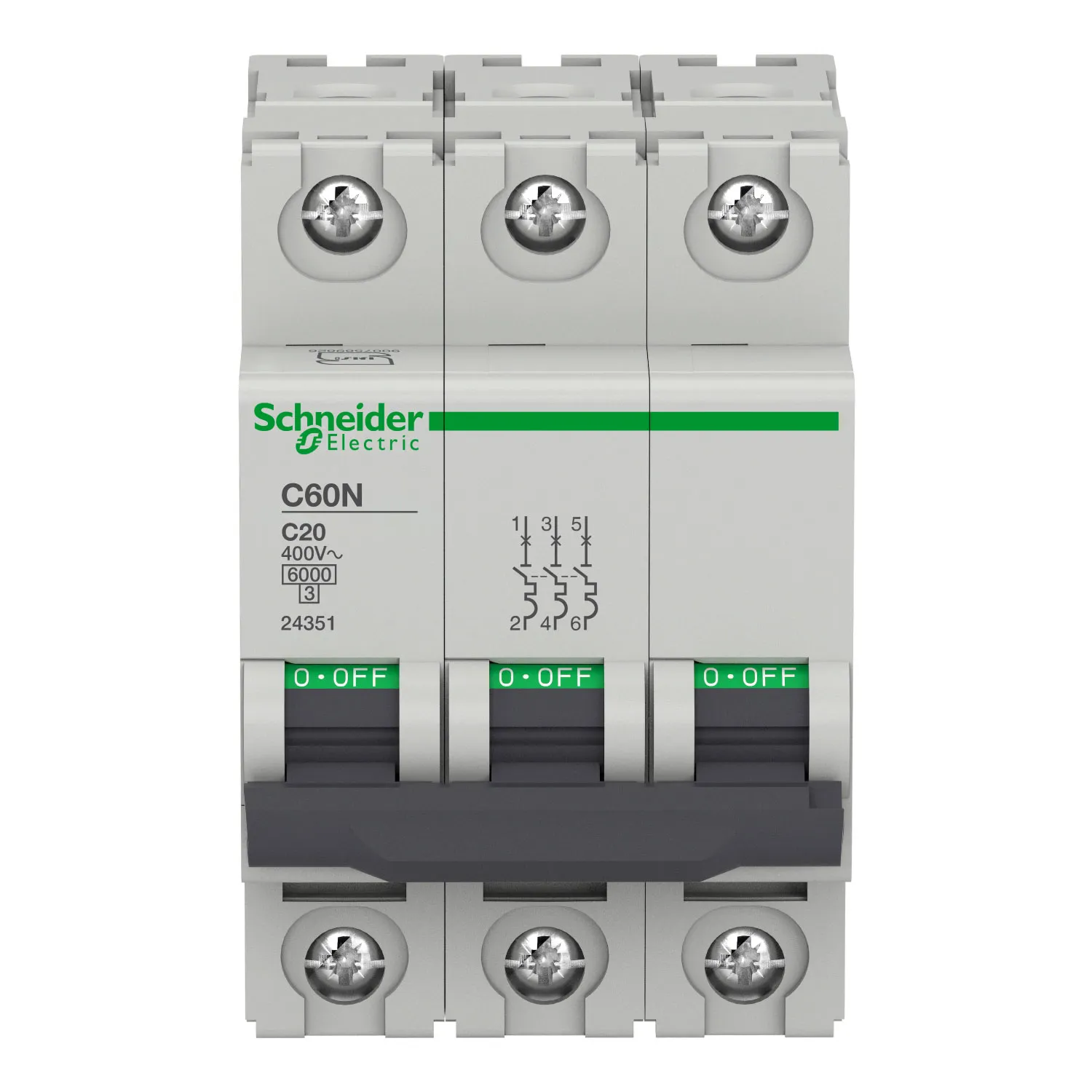 کلید مینیاتوری سه فاز 20A اشنایدرالکتریک تیپ C60N - Multi9